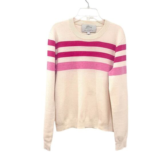 J. Crew for Net-A-Porter Mixed Stripe Crewneck Sweater Size Small ivory - Picture 2 of 8